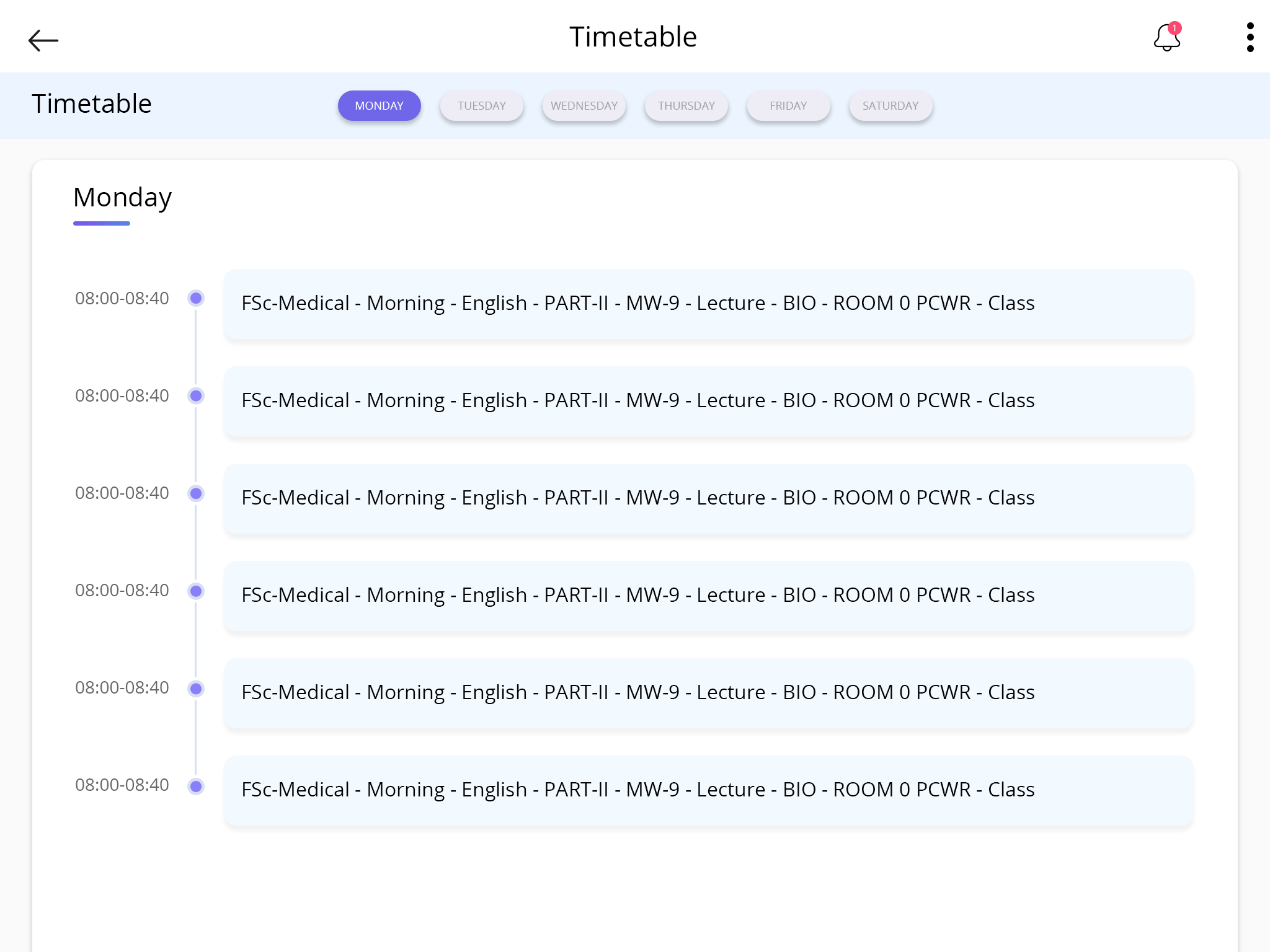 Timetable Management